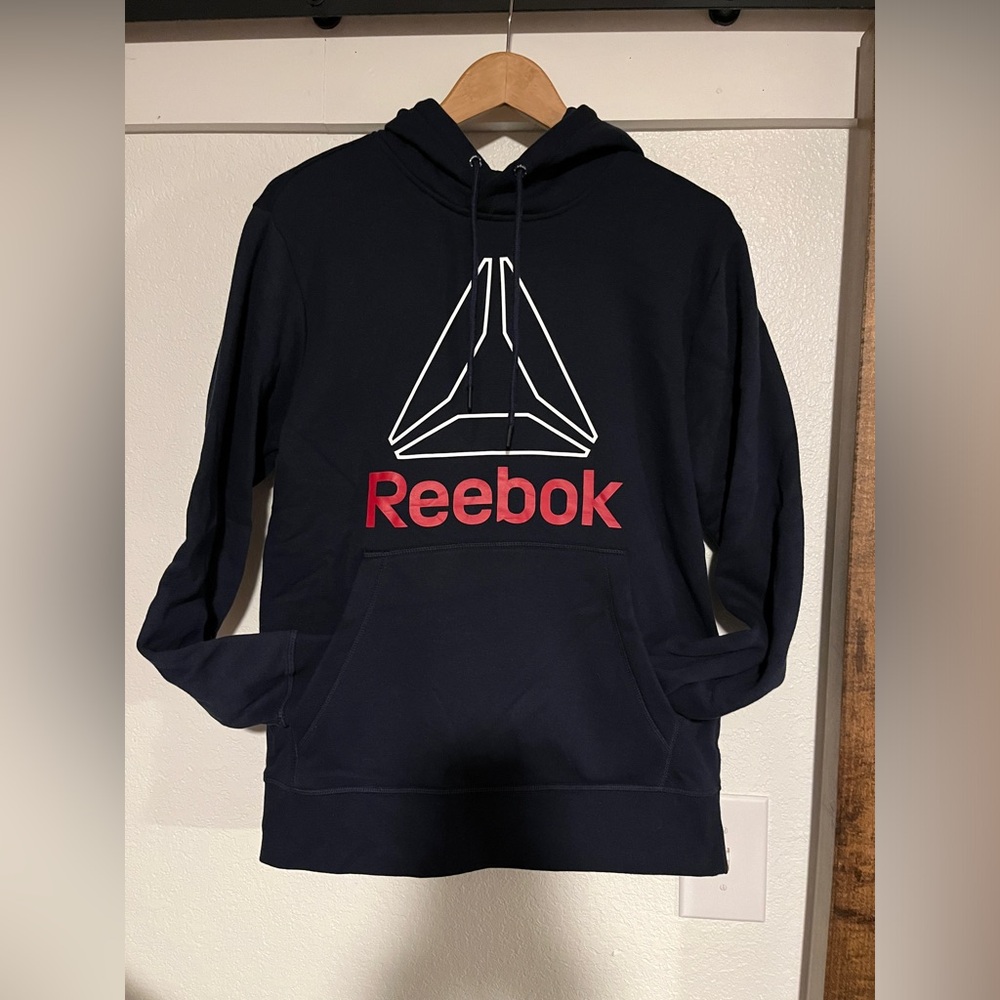 REEBOK NAVY-RED HOODIE ~ Small
